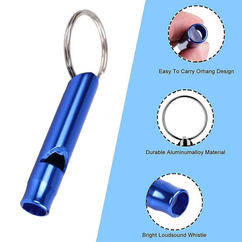 Amasawa 5pcs small whistle outdoor for Hiking Camping Climbing aluminum alloy whistle, life-saving referee key chain pendant small gift decoration (Random Color)