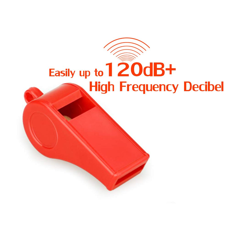 Hipat Red Emergency Whistles with Lanyard, Loud Crisp Sound, 12 Packs Plastic Whistle Bulk Ideal for Lifeguard, Self-Defense and Emergency 12 PCS Red Whistles