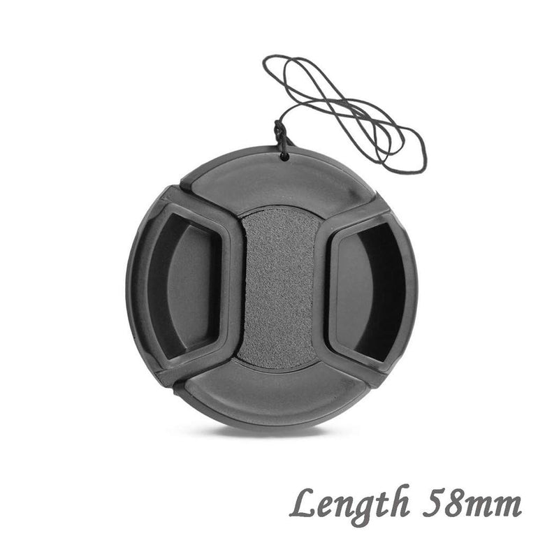 58mm Lens Cap Snap-on Central Front Splint Front Cover Lens Cap for Canon Nikon Sony Olympus Digital SLR Cameras and Other 58mm Filter Line Camera Lenses