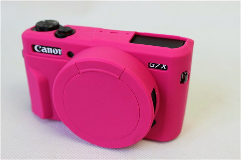 G7 X Mark II Case, BolinUS Fullbody Ultra-Thin Lightweight Rubber Soft Silicone Case Bag Cover for Canon PowerShot G7 X Mark II -Rosered Rosered