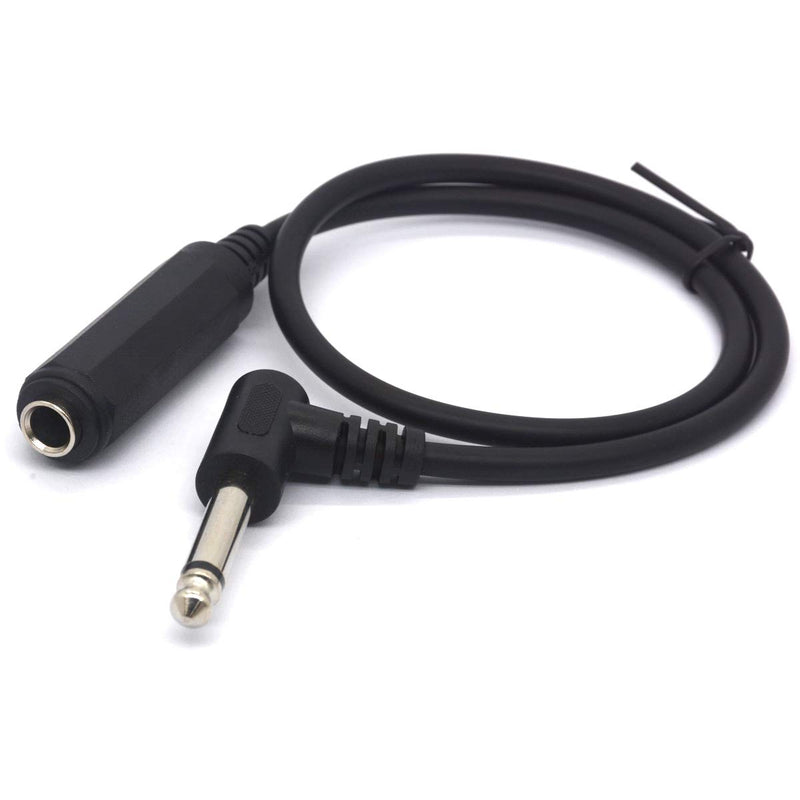 [AUSTRALIA] - GLHONG Right Angle 6.35 Male to Female Cable, 1/4 Stereo TRS Headphone Extension Cord for Guitar AMP Synths Amplifier Speaker Piano 