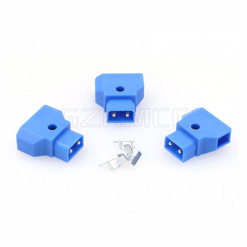 SZRMCC V-Mount Gold Mount Battery Anton-Bauer IDX PowerTap Kit D-tap P-tap Male Plug Connector for ARRI RED Camcorder DSLR Camera Power Cable DIY (Blue, 3Pcs) Blue 3Pcs Dtap Male Plug