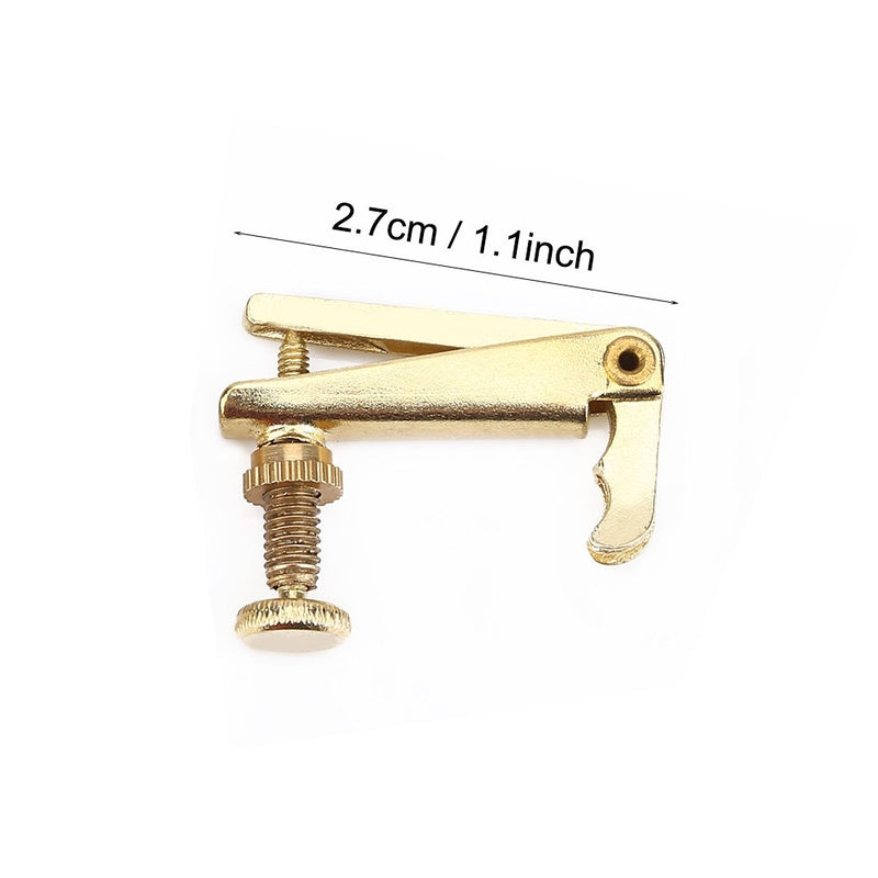 Violin Fine Tuners, String Fine Adjuster Tuners Musical Instrument accessory for 3/4 4/4 Violin (Gold) (4Pcs)