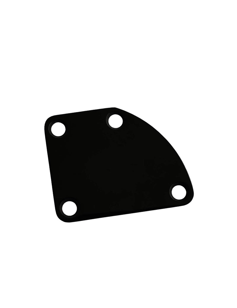 Metallor Electric Guitar Neck Plate Curved Cutaway Semi Round Neck Joint Back Mounting Plate 4 Holes with Screws Compatible with Stratocaster Telecaster Style Guitar Bass Parts Replacement Black