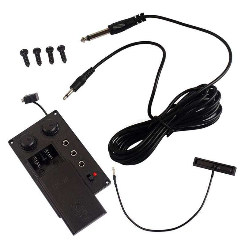 Artibetter 1 Set Violin Silent EQ Pickup Piezo Equalizer Mute Preamp with Plug Hole Cable for Electric Violin Parts Accessories