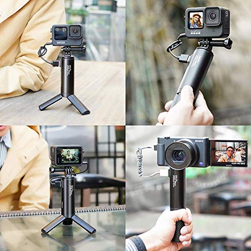 Ulanzi Battery Handle Grip Compatible with iPhone 13/12/11 GoPro Hero 10/9/8 DJI Osmo Pocket 2/1, 5000mAh Power Stick, Camera Vlog Handgrip Extension Power Bank, Charging Battery Tripod Monopod -BG-4