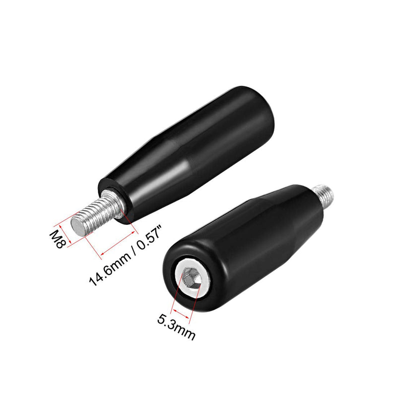uxcell Revolving Handwheel Machine Handle M8 Male Threaded Stem for Milling Machinery 60mm Handle Dia M8 x 62mm