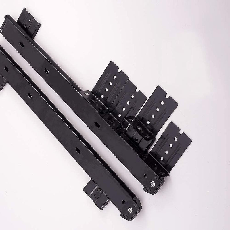 Juvielich 14" Drawer Slides, Side Mount 2 Fold Ball Drawer Slides, Solf Self Closing Drawer Rails, 100-LBS Weight Capacity Black 1 Pair