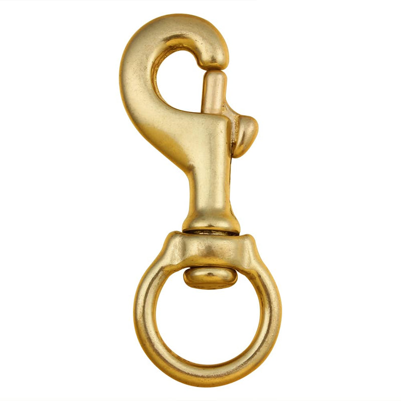 Faneta 3-1/4 Inch Solid Brass Swivel Bolt Snap Hooks 7/8 Inch Swivel Eye Single Ended Scuba Diving Clips Keychain Holder for Dog Collar, Pet Leash, Flag Halyard and More (2 Pieces)