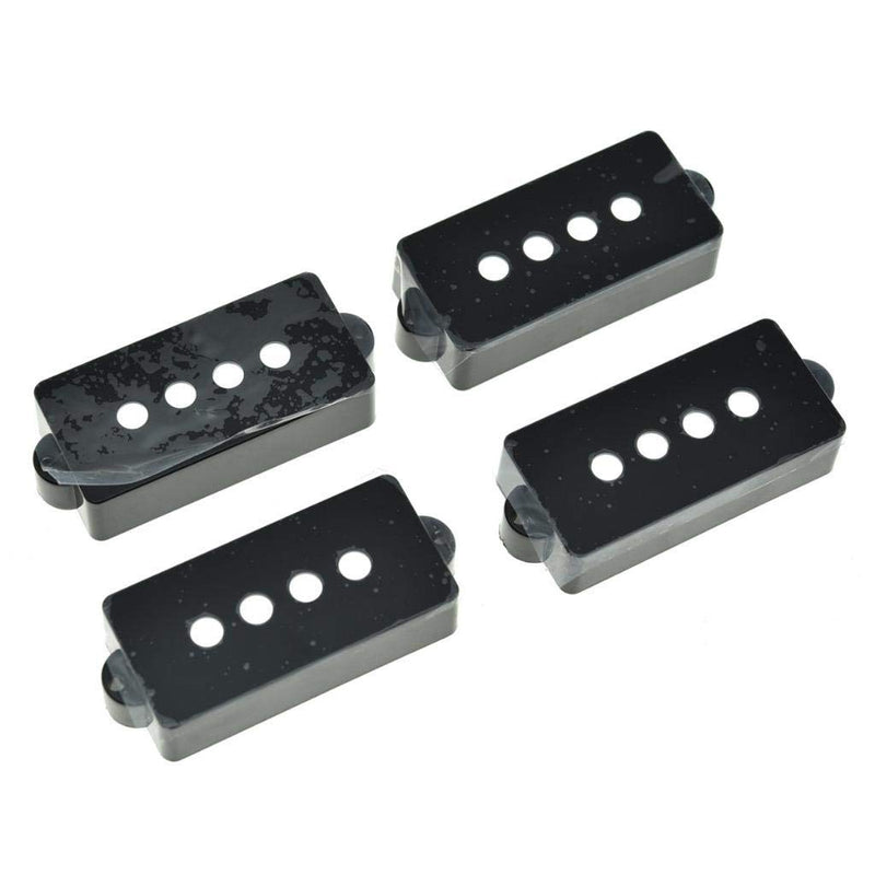 KAISH 4pcs P Bass Pickup Covers 4 String Electric Bass Pickup Covers for Precision Bass P Bass guitar Black