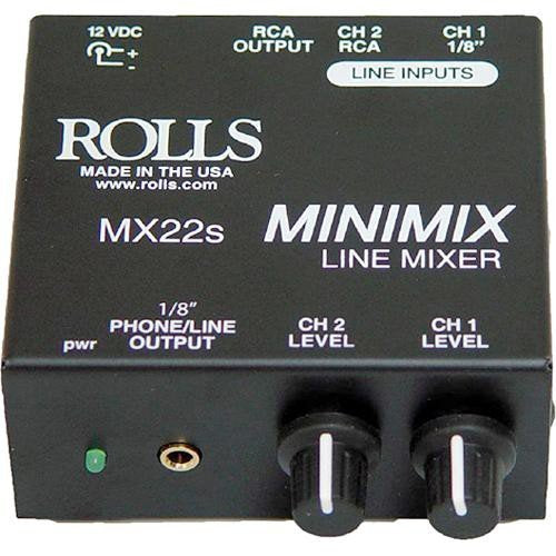 [AUSTRALIA] - Rolls MX22s Mini Mix Line Mixer with Hosa 1/4" Phone TRS Headphone Extension Cable- 10' 