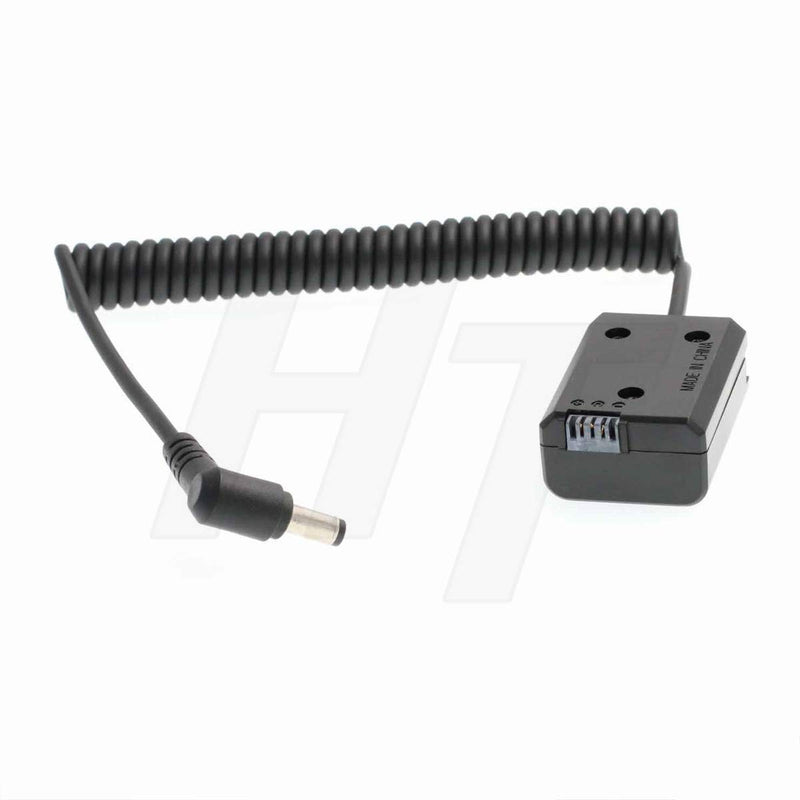 HangTon NP-F970 770 Battery Mount Plate DC Barrel Coiled NP-FW50 Adapter Cable for Sony Alpha NEX Series, A7 A6300 A6500 Cameras coiled cable