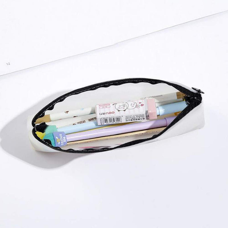 Funny live Kawaii Translucent Pen Pencil Case Waterproof Pen Bag School Office Accessories for Students Teens Boys and Girls Wallet Coin Purse Pouch Cartoon Kinds of Mood Case (2PCS)