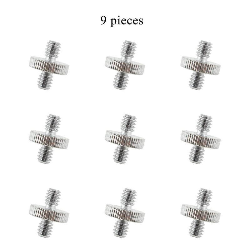 HAHIYO 14-20 Male to 14-20 Male Camera Screw Bolts Sturdy Construction Precision Threads Extra Grip Easy Direction Control Quality Iron 9 Pieces for Tripod Smallrig Cage Monitor Bracket Plates 1/4"-20 to 1/4"-9Pieces