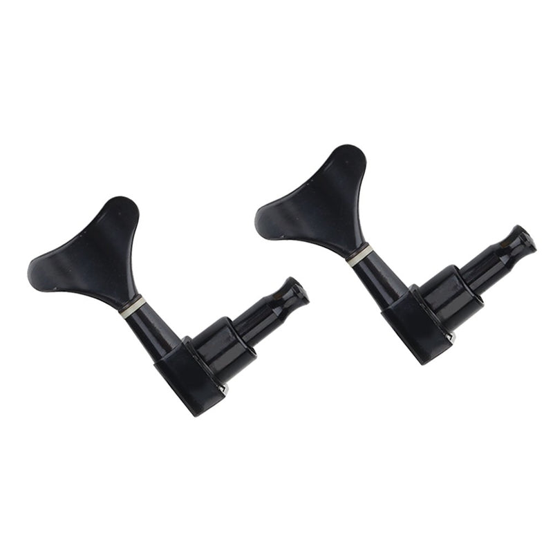4pcs Tuning Pegs, 2L 2R Black Closed Zinc Alloy Machine Heads String Tuners for Electric Bass