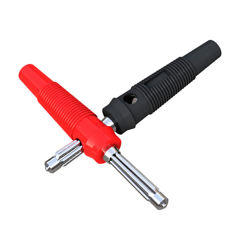 Cleqee 4mm High Current Audio Banana Plugs Stackable 32A Screw Type Solderless Speaker Banana Connector Heavy Duty Adapter (Red/Black, 10-Pack)