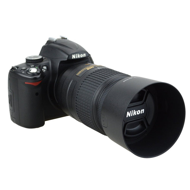 Reversible Camera Lens Hood HB-57 Replacement for Nikon DX 55-300mm F4.5-5.6G ED VR Zoom Lens on D500 D7500 D7200 D7100 D7000 D5600 D5500 D5300 D5200 D5100 D5000 D3500 D3400 D3300 D3200 D3100 D3000