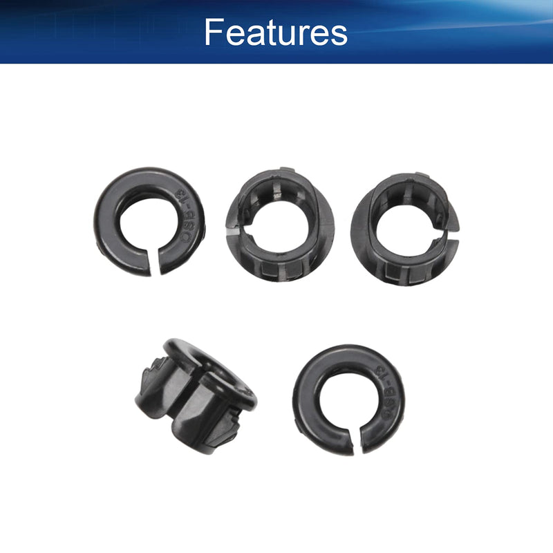 Bettomshin 200Pcs Black Snap Bushing 13mm/0.51" Mounting Dia Nylon Snap in Cable Hose Bushing Grommet Protectors OSB-13 for Cable Snap Bushing Insulated Protection