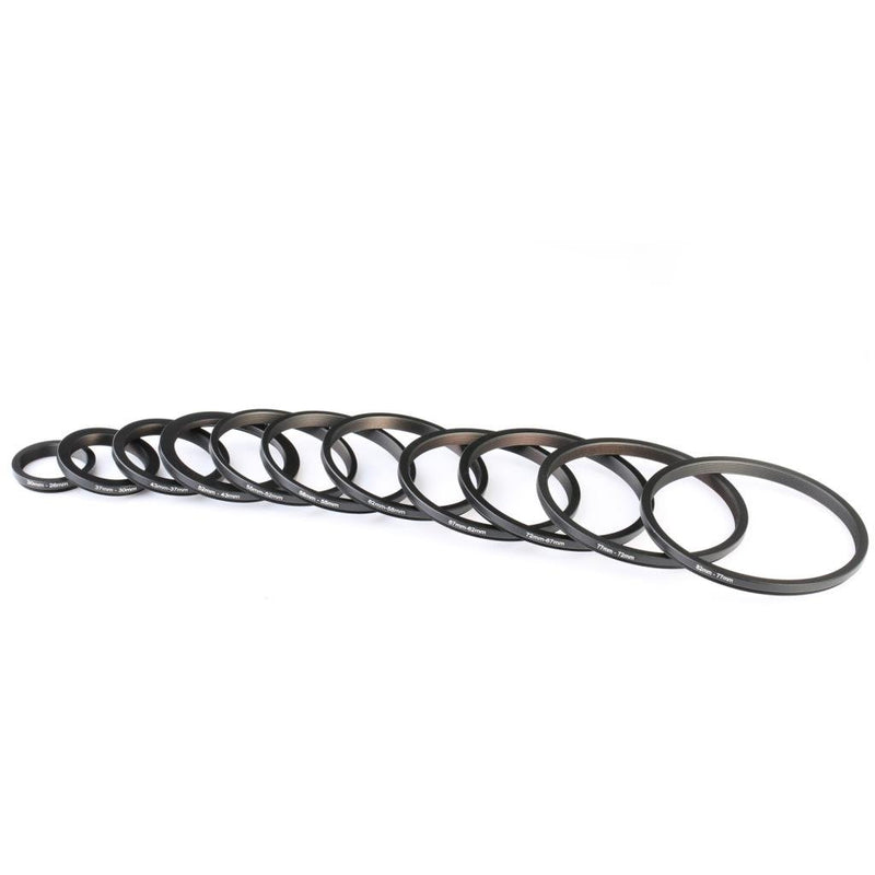 Step Down Rings for Filters, K&F Concept Metal 11pcs Lens Filter Step Down Adapter Ring Kit 43-37MM 52-43MM 55-52MM 58-55MM 62-58MM 67-62MM 72-67MM 77-72MM 82-77MM for DSLR Camera