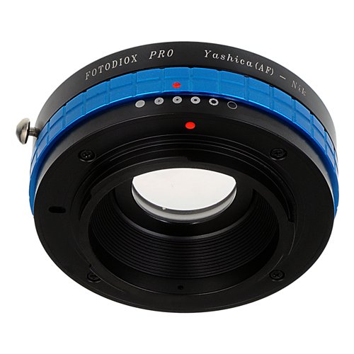 Fotodiox Pro Lens Mount Adapter - Yashica 230AF (YAF, Y230AF) Lens to Nikon SLR/DSLR Camera with Aperture Control Dial and Glass Elements for Focus Correction Yashica 230-AF