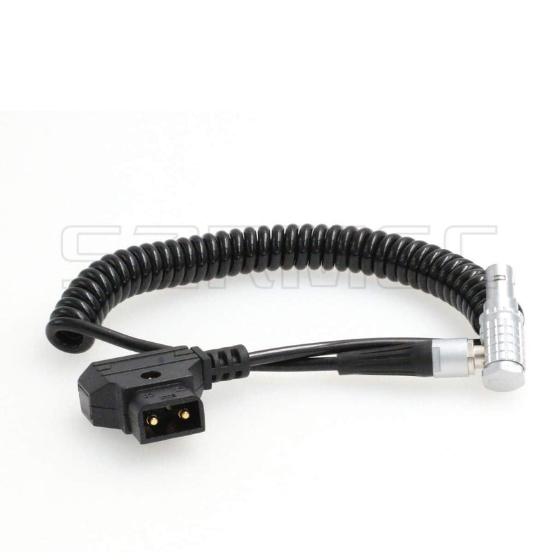 SZRMCC D-tap to 0B 2 Pin Male Coiled Power Cable for Teradek Bolt ARRI RED Paralinx Preston Transvideo SmallHD (Right Angle) Right Angle