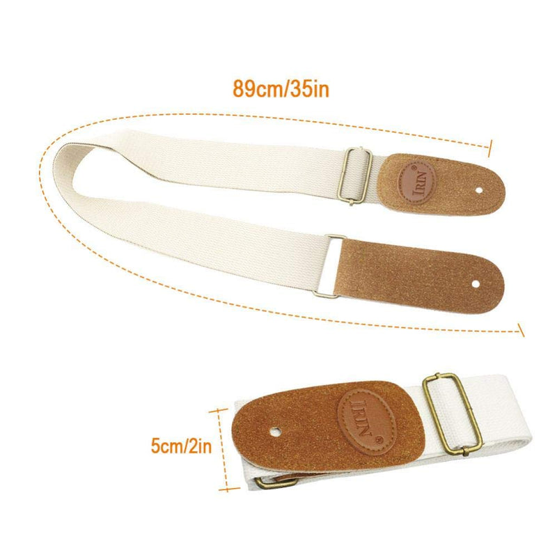 Alomejor IRIN Guitar Strap Adjustable Woven Guitar Strap Comfortable Soft Cotton Guitar Strap for Folk Guitar Classical Guitar White 18.50*6.50*1.80cm