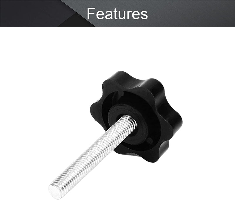 Auniwaig Clamping Handles, Screw Knobs Handgrips, Threaded Steel Revolving Handle Grip, Revolving Handwheel Machine Handle, for Milling Machine Lathe, M6x40mm 10PCS