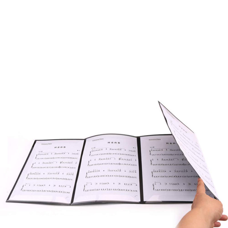 Piano Music Score Folder, A4 Music Sheet Folder, 6 Pages Expanded File Folder, PVC Music Paper Display, Folding Document Paper Folder Music Display, 2pcs