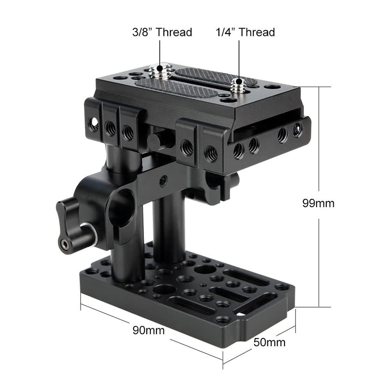 NICEYRIG 15mm Rail Riser Rig System Quick Release Base Kit with QR Plate 15mm Rod Riser Clamp Short Rods Applicable DSLR Camera