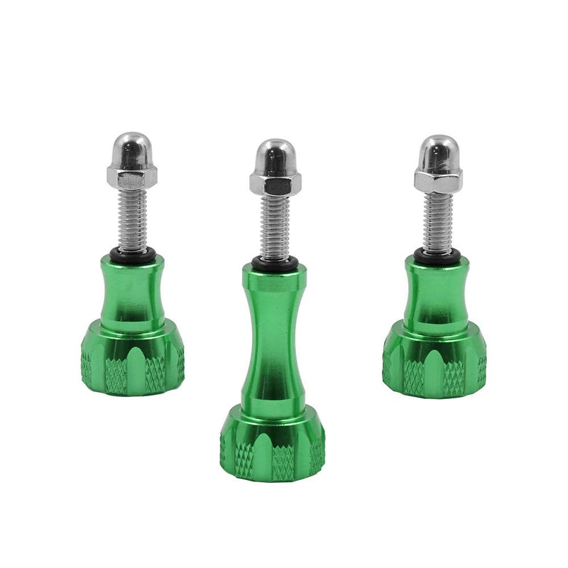 SLFC 3 Pcs Aluminum Alloy Thumbscrews for GoPro Hero 2018, GoPro Fusion, GoPro Hero 8/7/6/5/4/3/2/1 and DJI Osmo Action, 8 Colors, Very Durable, Standard Camera Mounts Screws (Green) Green