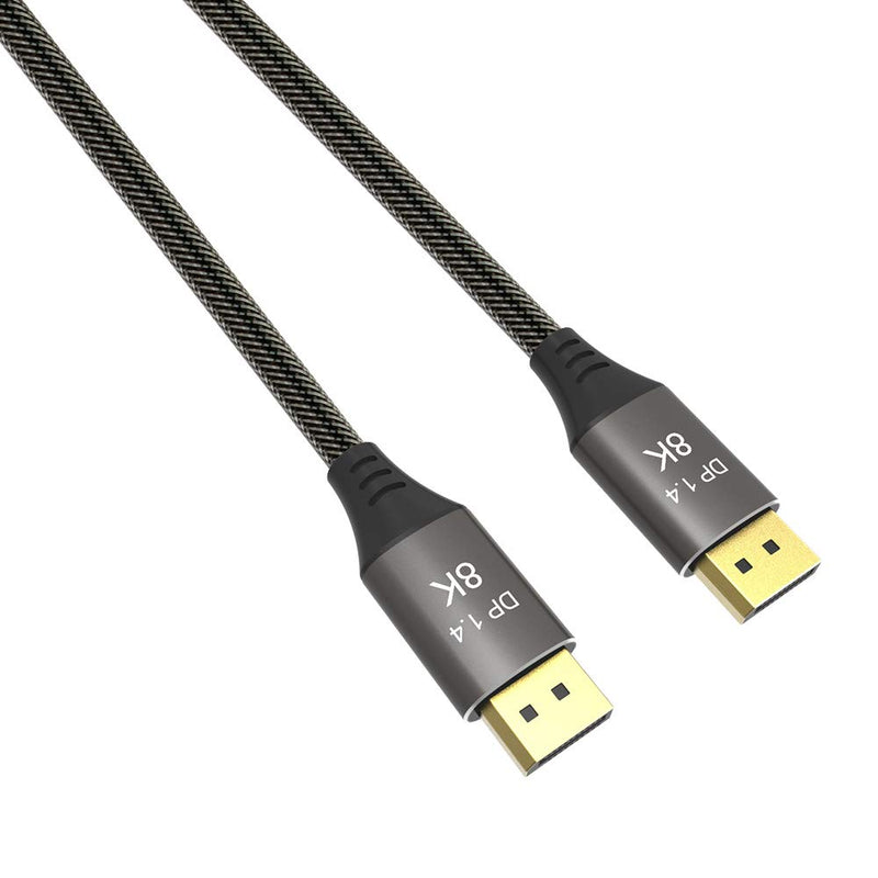 YIWENTEC Copper Cord Ultra HD 8K 4K DisplayPort Cable DP 1.4 8K@60Hz 4K@144Hz High Speed 32.4Gbps HDCP 3D Slim and Flexible DP to DP Cable (2M, 8K) 2M