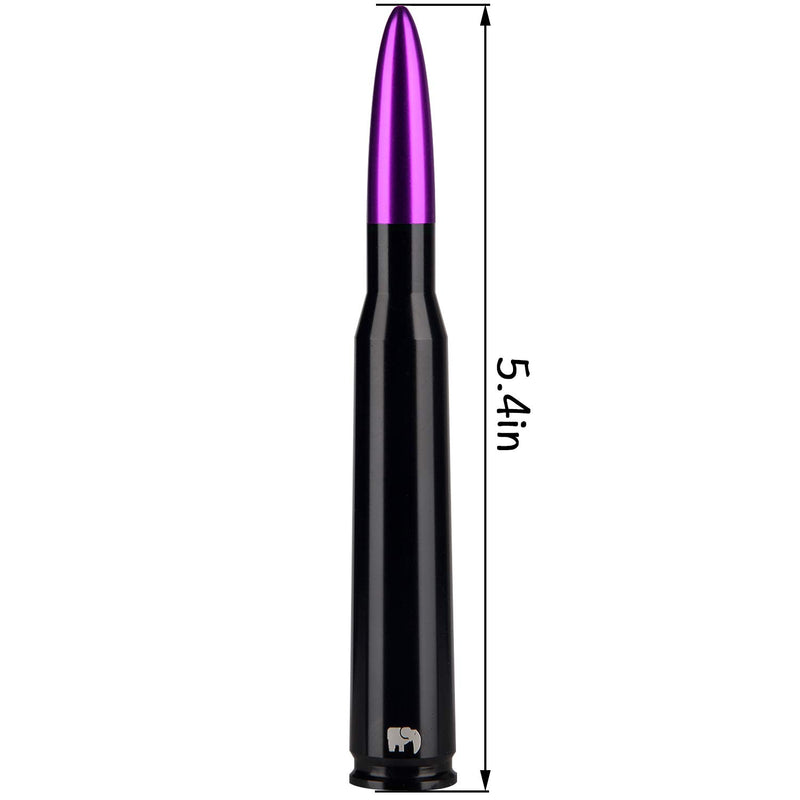 50 Cal Caliber Bullet Style Antenna for Ford F-Series (F-150 F-250 F-350 Super Duty Ford Raptor Ranger Trucks 1997-2021) - Designed for Optimized FM/AM Reception (Purple) Purple
