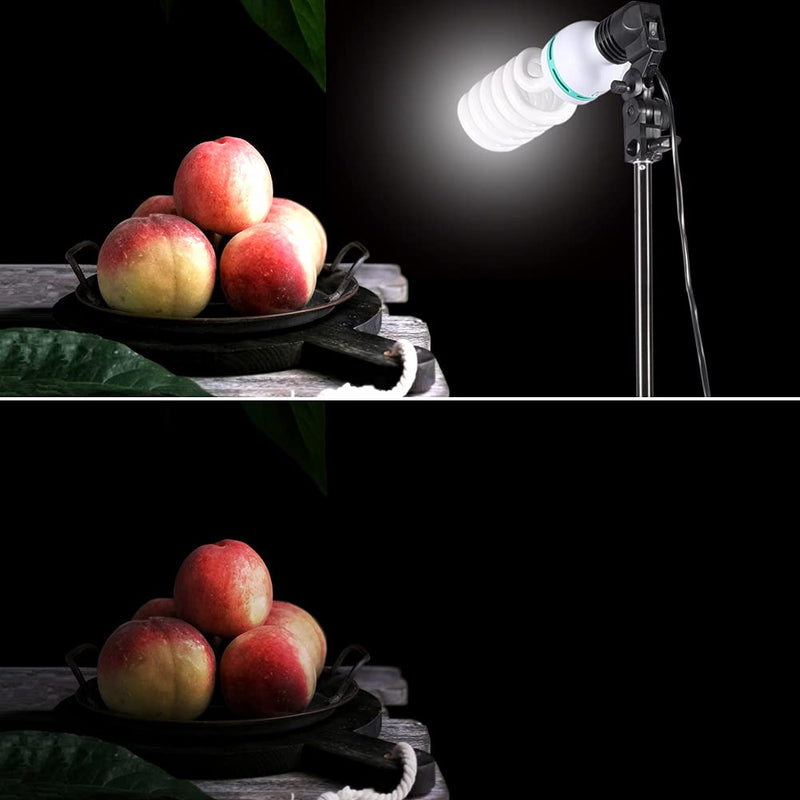 2 x 85W Photography Light Bulb 5500K E27 Socket CFL Softbox Bulb for Photography Photo Video Studio Lighting