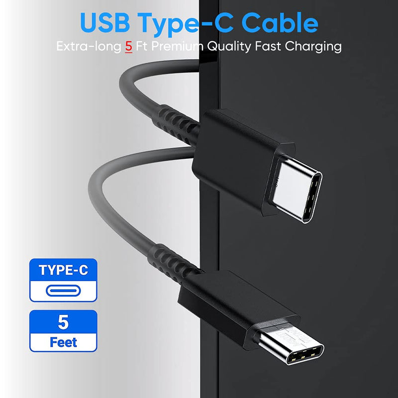 Super Fast USB C Charger Kit Compatible Samsung Note 10 20 Plus / S21 / S21 Ultra / S20 / S9/S8/ S10e /S10 5G Ultra, Google Pixel 4 3 2 3A XL, iPad Pro 12.9/11, 25W PD Wall Power Adapter Type C Cable
