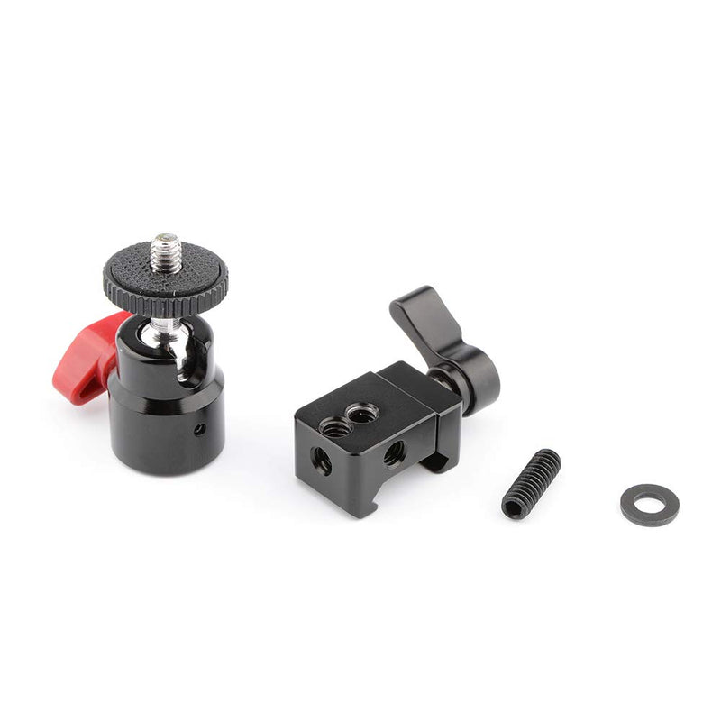 CAMVATE 1/4"-20 Mini Ball Head with NATO Clamp for DSLR Camera Monitor