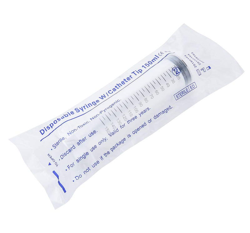2 Pack 150ml Syringes, Large Plastic Garden Syringe for Scientific Labs, Watering, Refilling