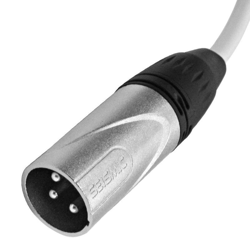 [AUSTRALIA] - Seismic Audio - SATRXL-M2White - 2 Foot White XLR Male to 1/4 Inch TRS Patch Cables - 2' Professional Audio Balanced XLR-M to 1/4" Patch Cord 