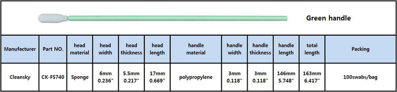 100pcs 6.4'' Firearm Cleaning Swabs Kit, Long Handle Cleanroom Foam Tip Cleaning Swabs for Gun，Camera, Optical Lens, Electronics and Detailing CK-FS740