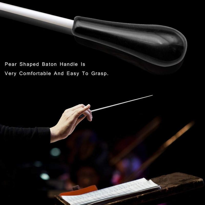 Music Baton Music Concert Baton.Imitation Agate Handle Orchestra Baton with Baton Case (black) black