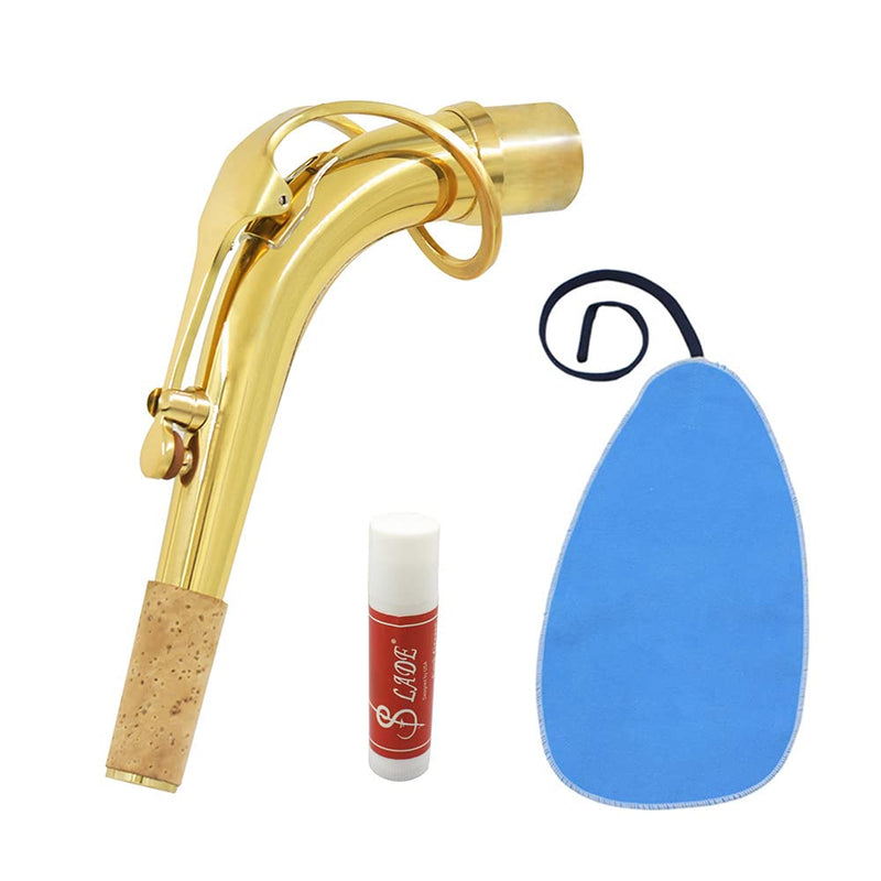 Alnicov Brass Alto Saxophone Sax Bend's Necks with Cleaning Cloth Saxophone's Accessory