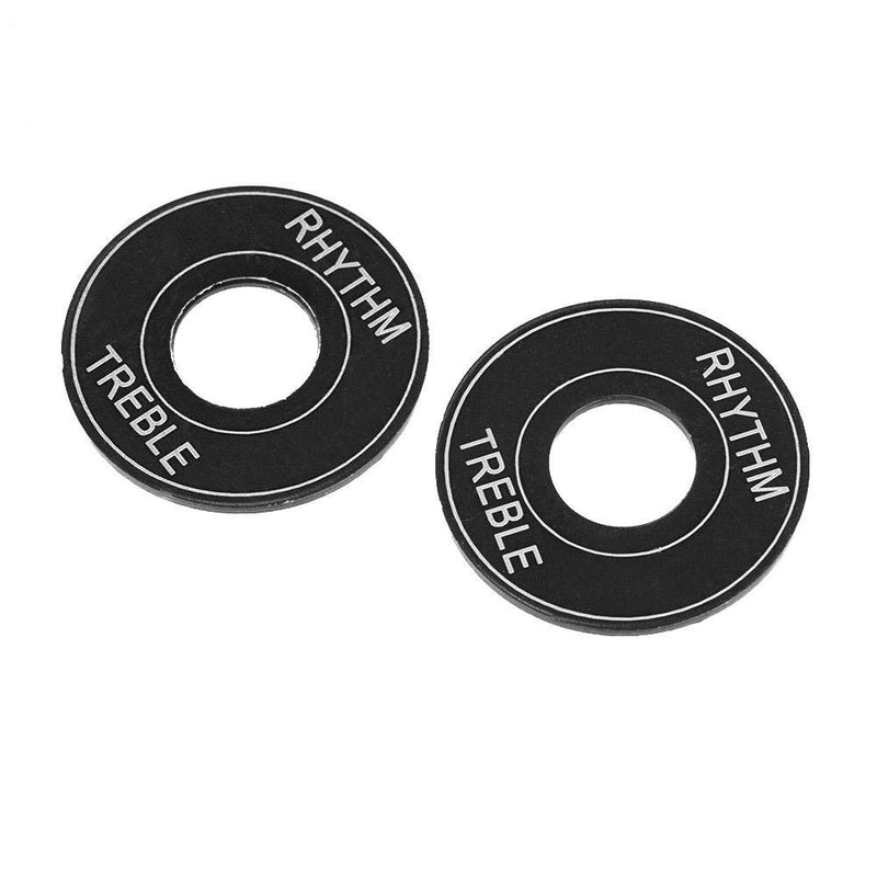 Fafeims Guitar Switch Ring,2Pcs Aluminum Toggle Switch Plate Rhythm Treble Washer Ring for EPI Electric Guitar. Black