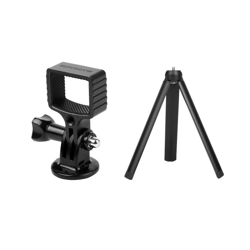 ZEEY Universal Metal Adapter Fix Mount Holder+Multifunctional Tripod Set Compatible with 1/4" Screw Adapter Compatible with DJI Osmo Pocket (Black)