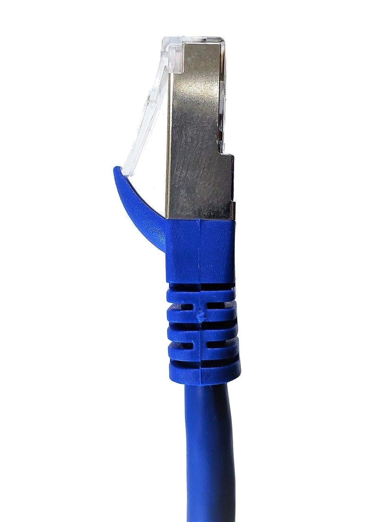 MICRO CONNECTORS 7 Feet CAT7 SFTP Double Shielded RJ45 Snagless Ethernet 26AWG Cable - Blue (E11-007BL) Shielded (S/FTP)