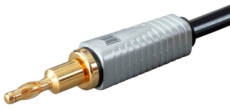 [AUSTRALIA] - Monolith Multi-Strand Conductors Speaker Wire - 6 Feet - Pair, PE Insulated, 14AWG, Oxygen Free Copper With Gold Plated Banana Plug Connectors 