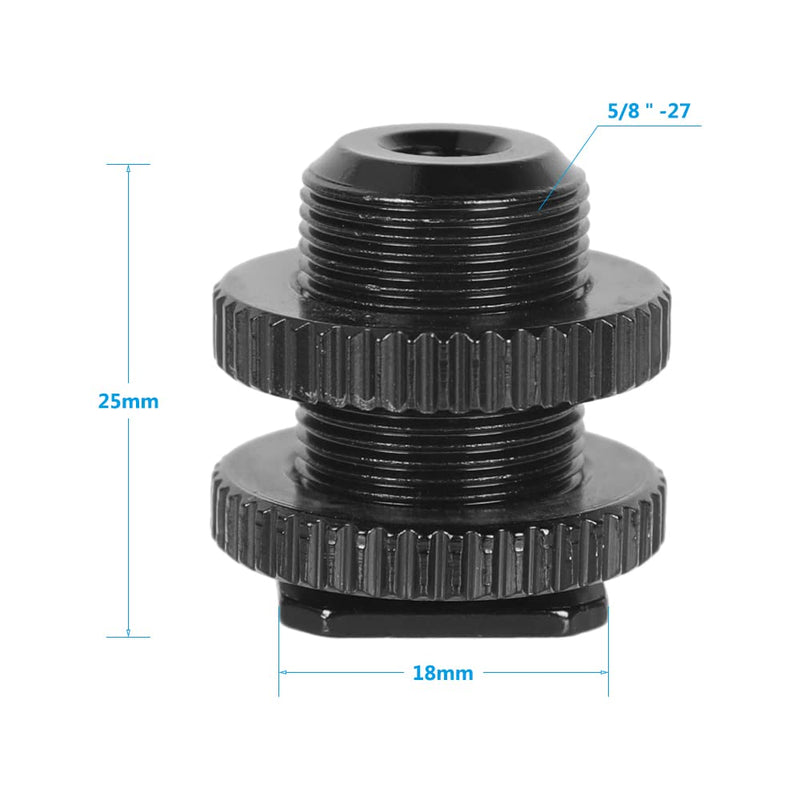 CAMVATE 5/8"-27 Male Threaded Cold Shoe Adapter to Hot Shoe for Microphone Mic Mount