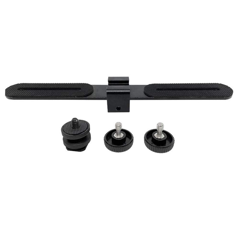 [AUSTRALIA] - Walway Straight Triple Head Bracket Tripod Mount for 1/4 inches Screw DSLR Camera LED Light Flash Light Microphone and More, with Hot Shoe Socket 