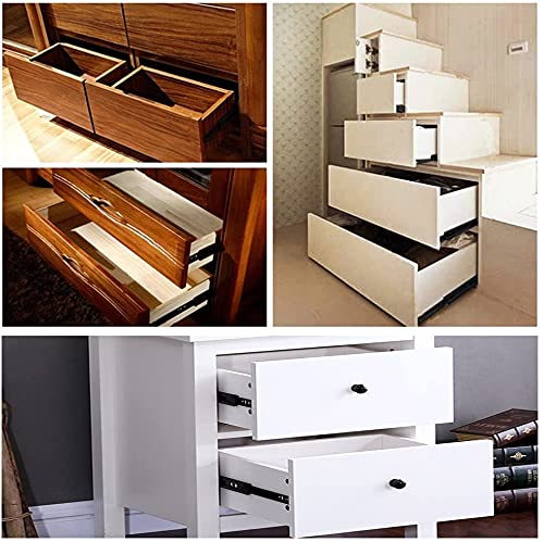 Juvielich 14" Side Mount 2 Fold Ball Drawer Slides, Solf Self Closing Drawer Rails, 100-LBS Weight Capacity Black 1 Pair