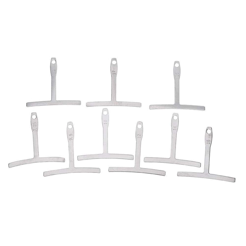 9PCS Guitar Luthier Tool, Stainless Steel Understring Radius Ruler Gauge for Guitar Measuring Tool Repair Kits(Silver) Silver