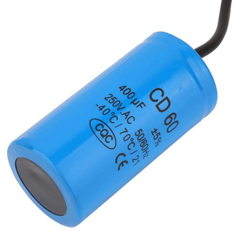 CD60 400uF Motor Start Capacitors with Wire Lead 250V AC 50/60Hz Run Motor Capacitor