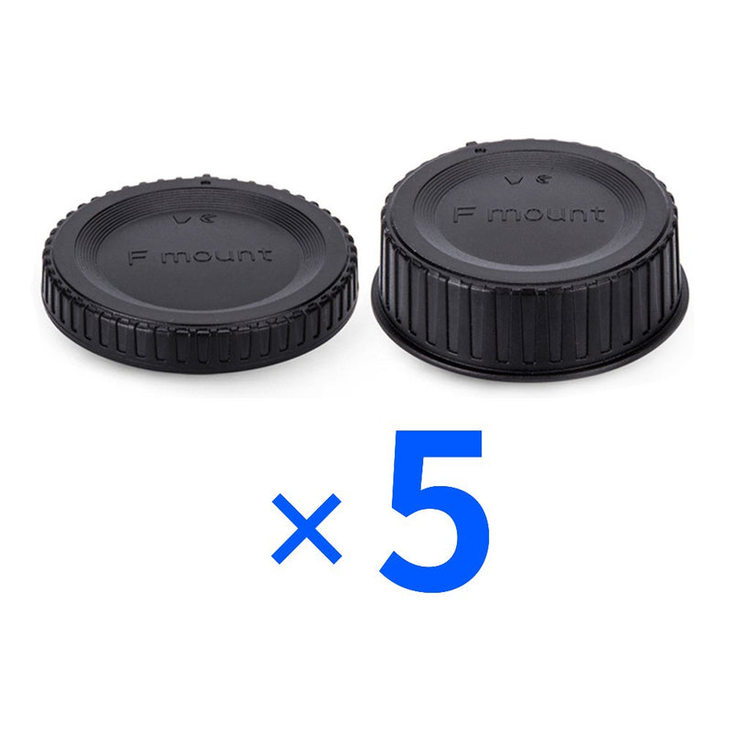 Rear Lens Cap & Body Cap Cover JJC for Nikon F Mount D3500 D3400 D3300 D3200 D3100 D3000 D7500 D7200 D7100 D5600 D5500 D5300 D5200 D5100 D5000 D850 D810A D810 D800E D800 D750 D500 D40 D5 D4s D4 -5Pack 5 Pack